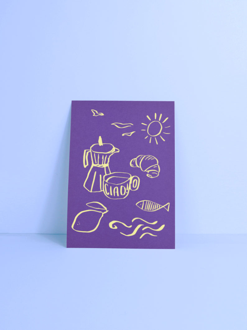 ciao!- Postkarte, purple
