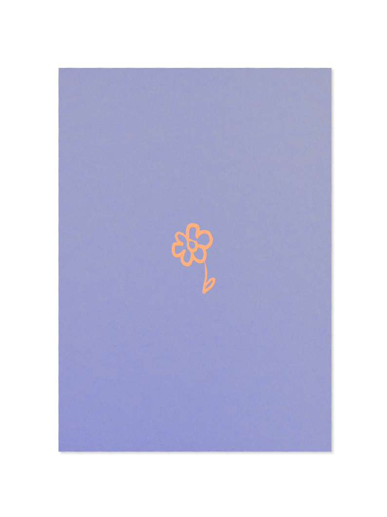 little flower - Postkarte, blau