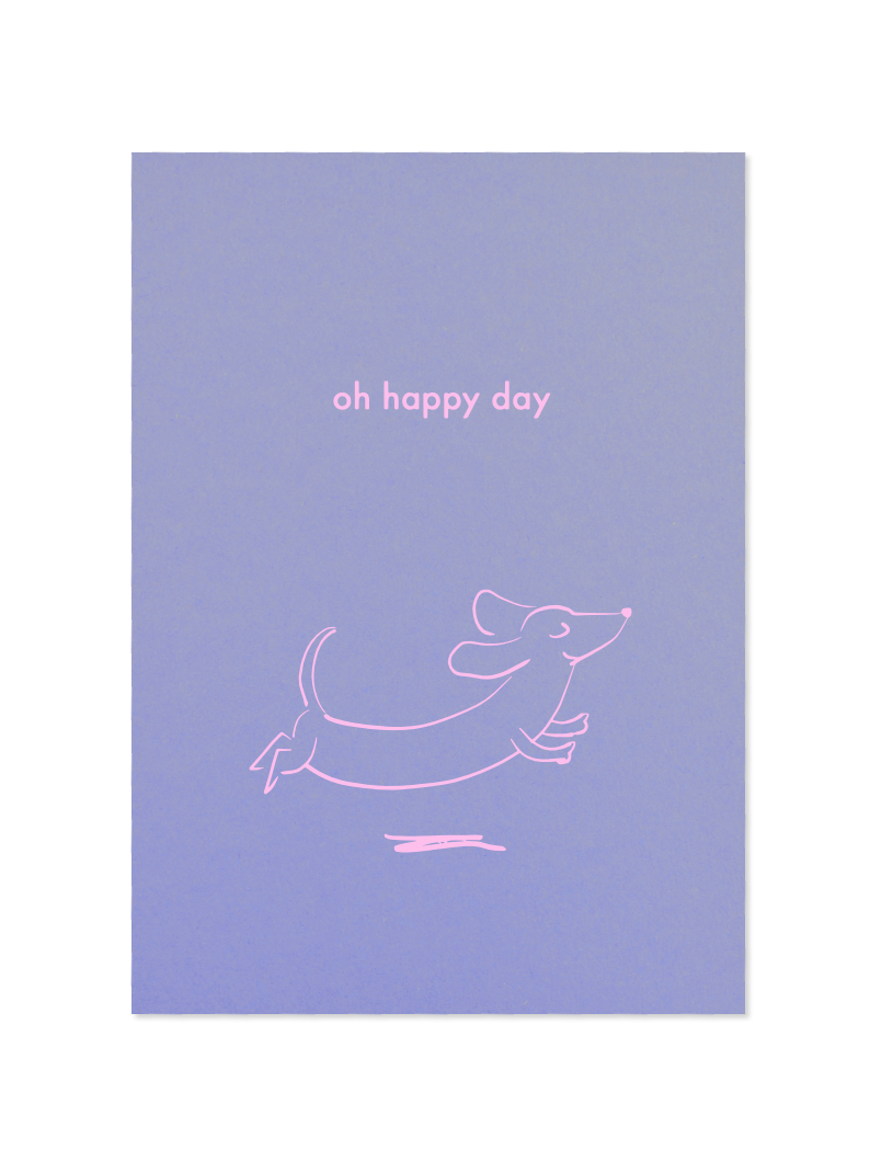 happy day - Postkarte, blau
