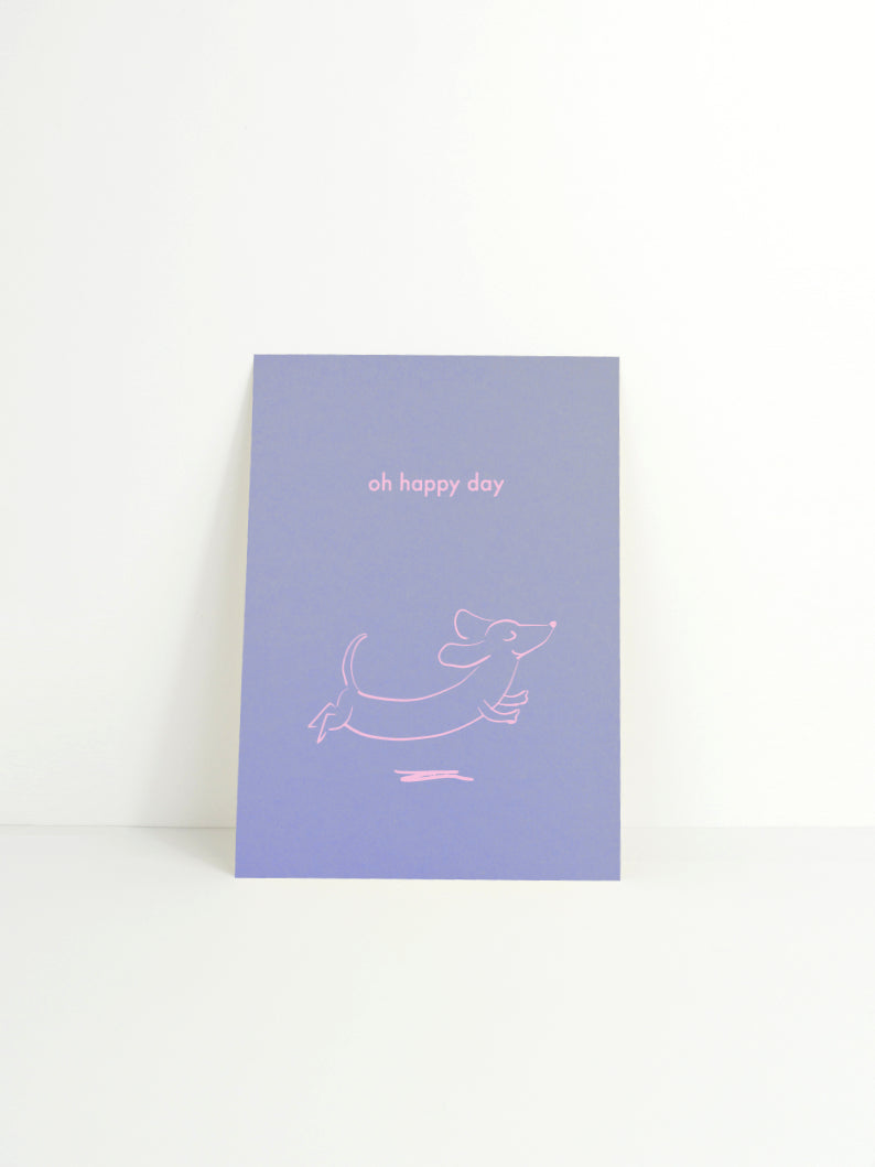 happy day - Postkarte, blau