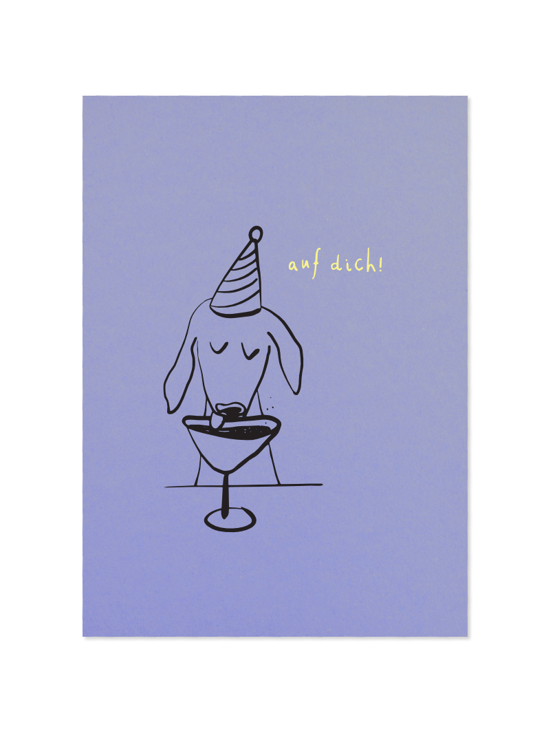 birthday dacklo - Postkarte, blau