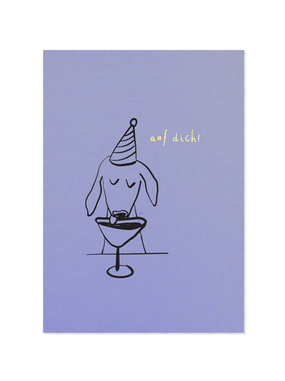 birthday dacklo - Postkarte, blau