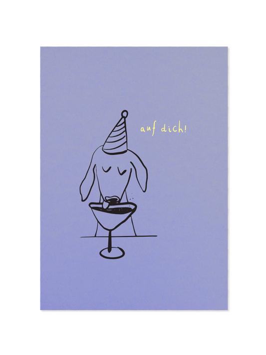 birthday dacklo - Postkarte, blau