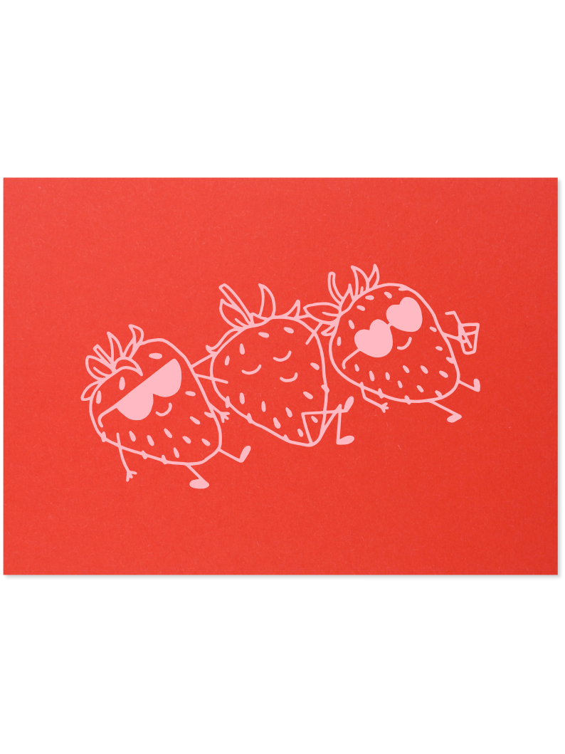 erdbeergang - Postkarte, rot