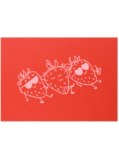 erdbeergang - Postkarte, rot