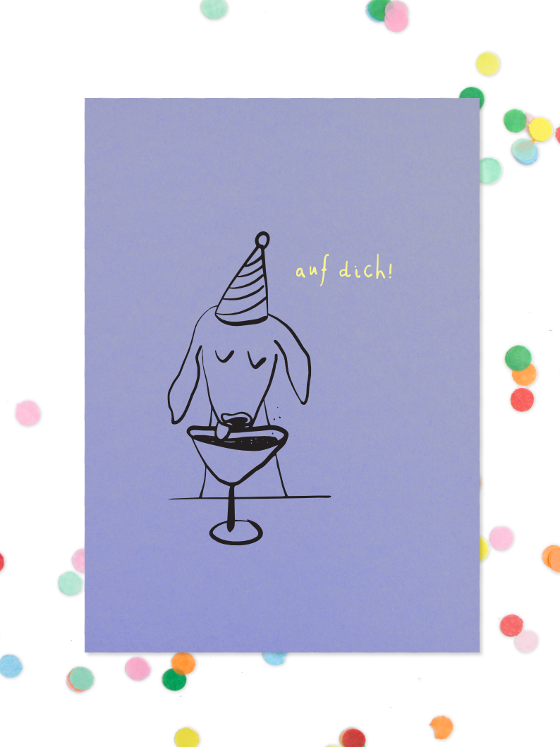 birthday dacklo - Postkarte, blau