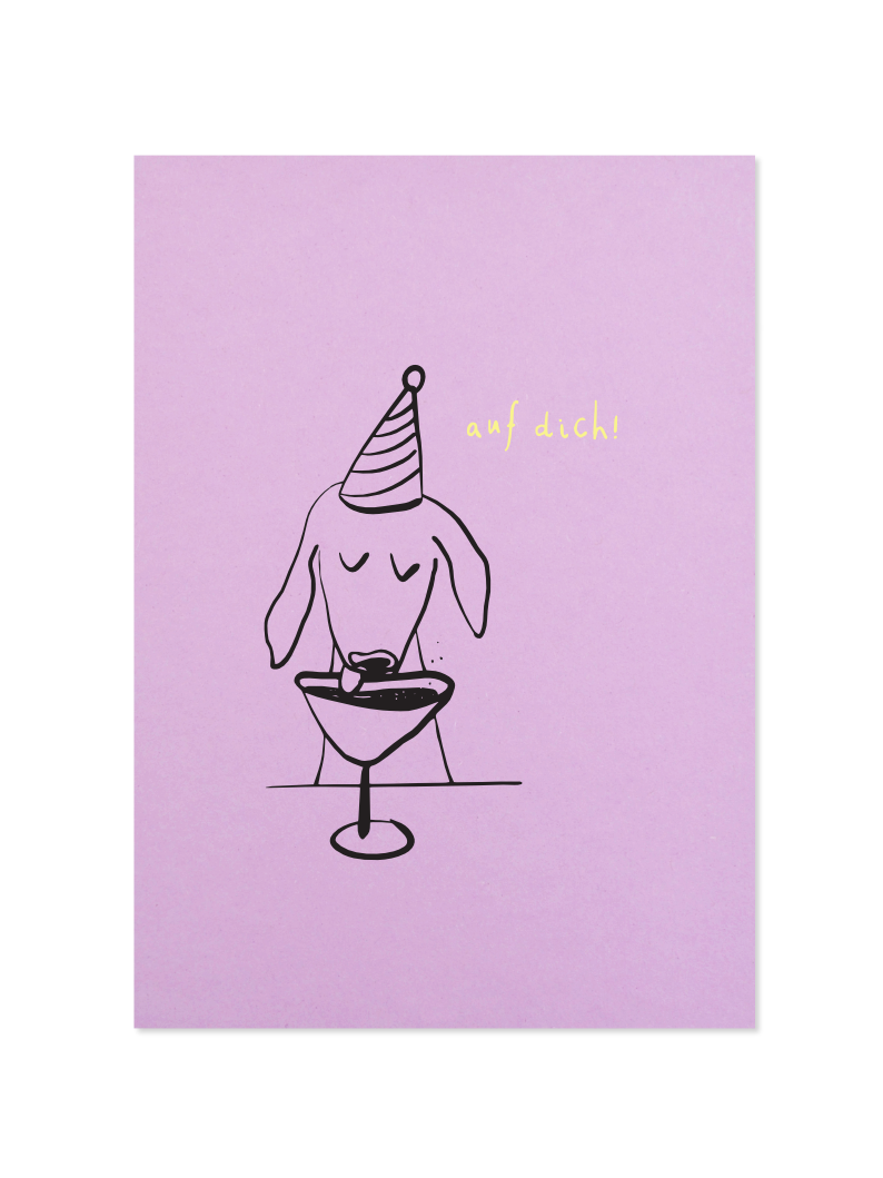birthday dacklo - Postkarte, lilac