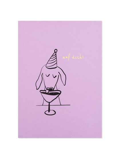 birthday dacklo - Postkarte, lilac