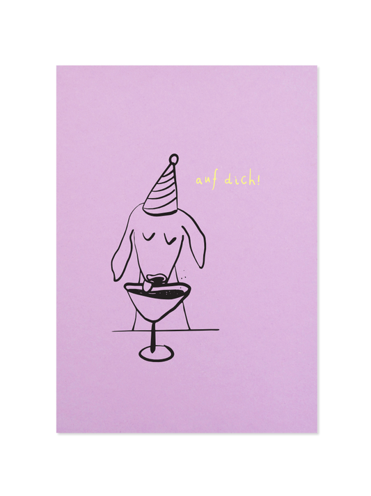 birthday dacklo - Postkarte, lilac