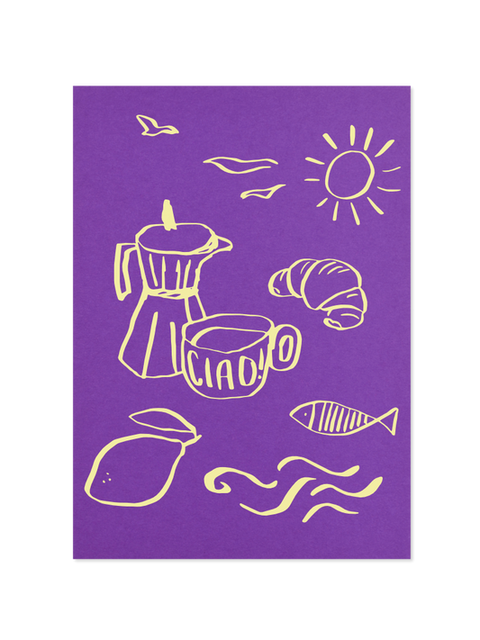 ciao! - Postkarte, purple