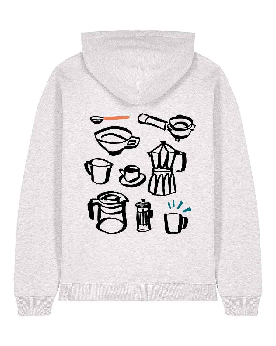coffee - Unisex Hoodie, hellgrau meliert