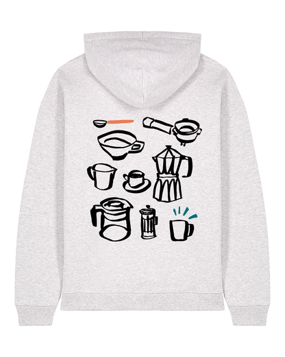 coffee - Unisex Hoodie, hellgrau meliert