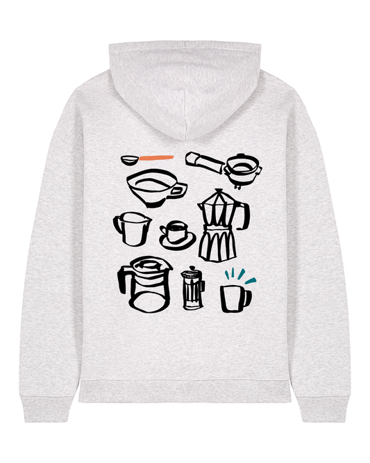 coffee - Unisex Hoodie, hellgrau meliert