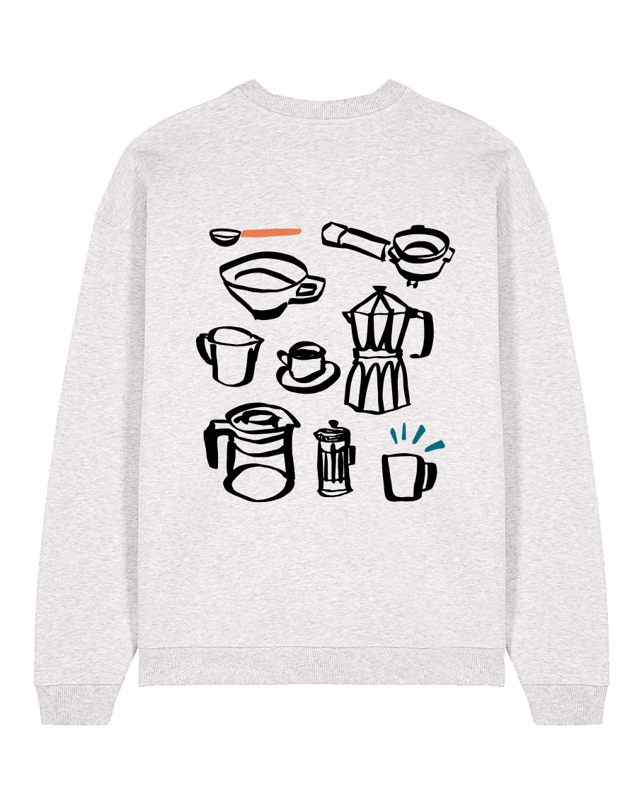 coffee - Unisex Sweater, hellgrau meliert