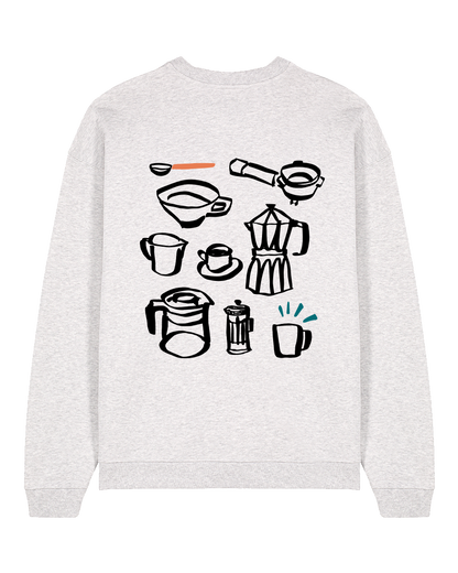 coffee - Unisex Sweater, hellgrau meliert
