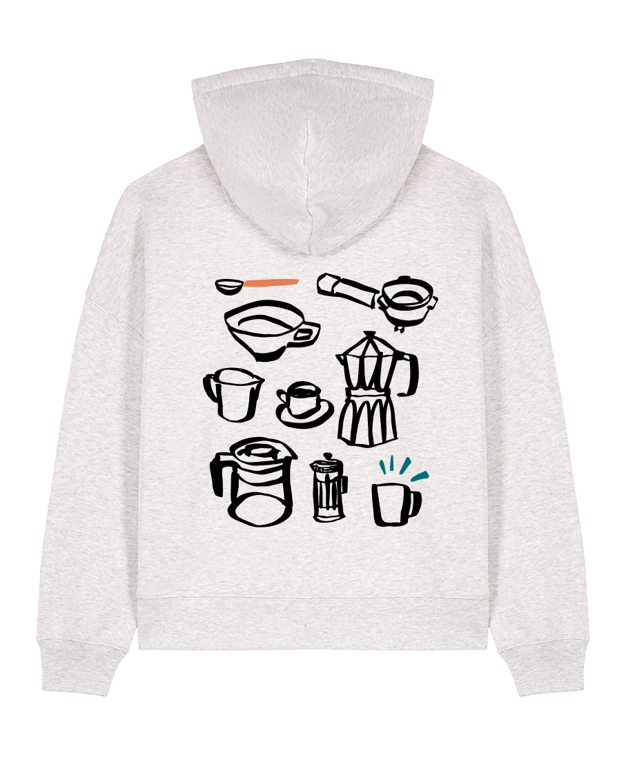 coffee - Women Hoodie, hellgrau meliert