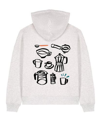 coffee - Women Hoodie, hellgrau meliert