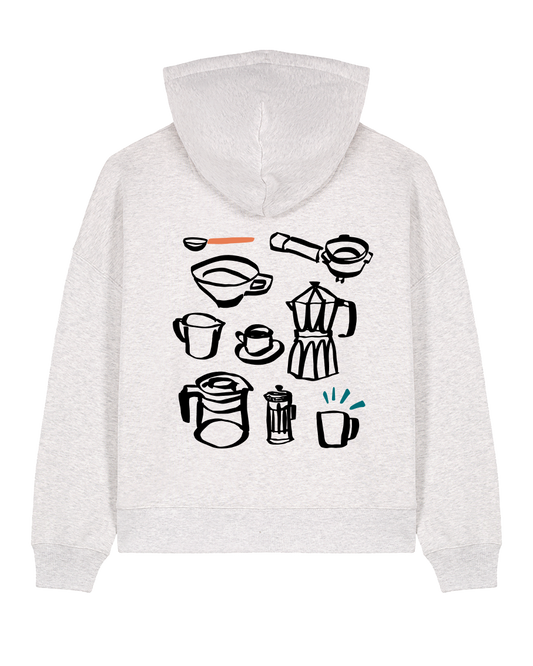 coffee - Women Hoodie, hellgrau meliert