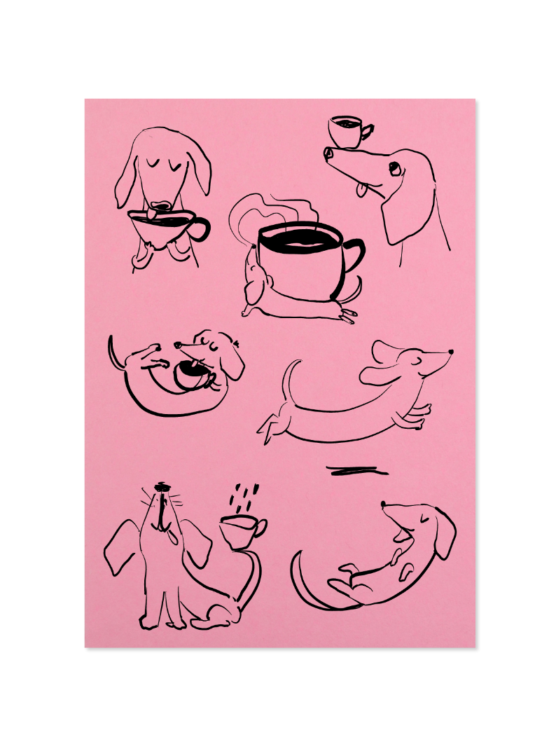 dacklo - Postkarte, pink