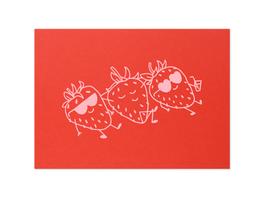 erdbeergang - Postkarte, rot