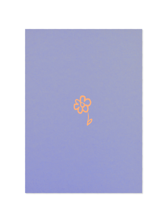 little flower - Postkarte, blau