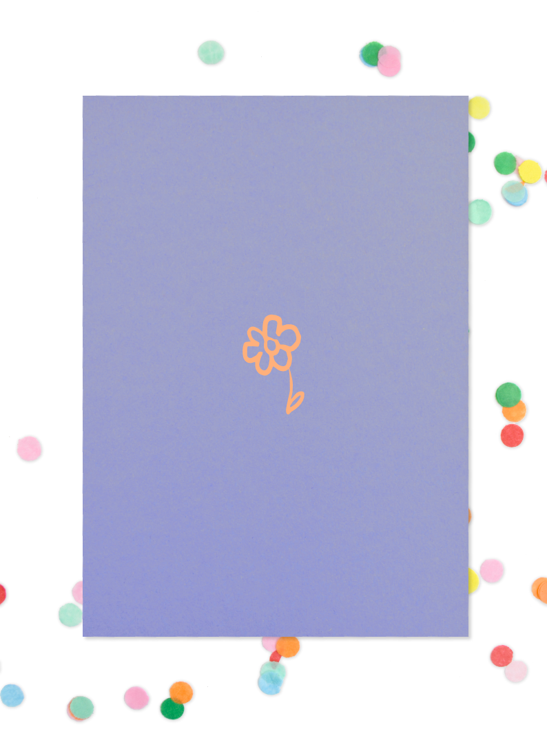 little flower - Postkarte, blau