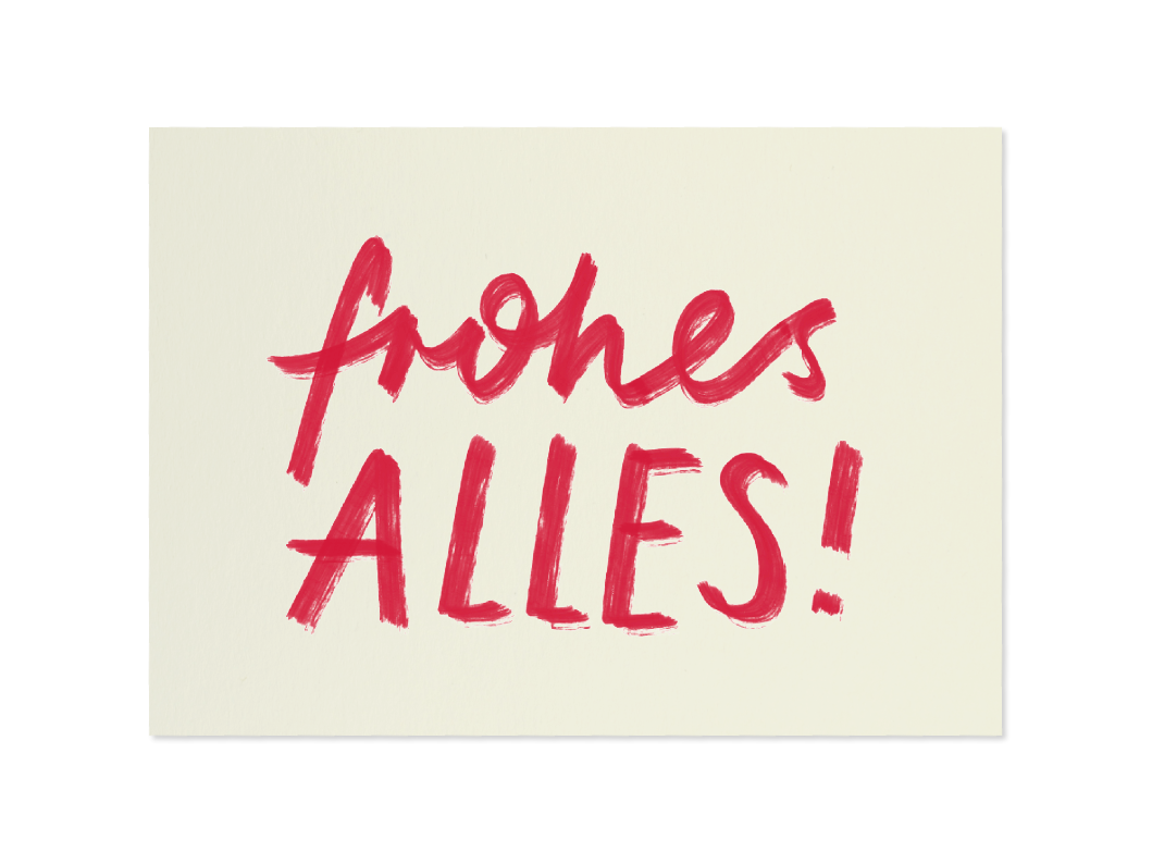 frohes alles! - Postkarte, perlweiß