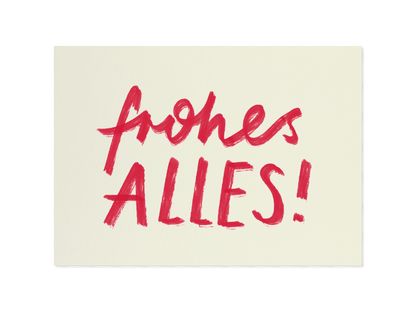 frohes alles! - Postkarte, perlweiß