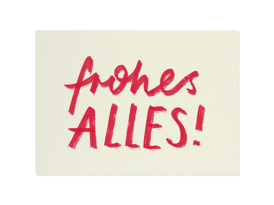 frohes alles! - Postkarte, perlweiß