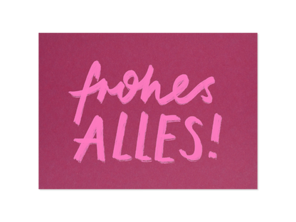 frohes alles! - Postkarte, weinrot