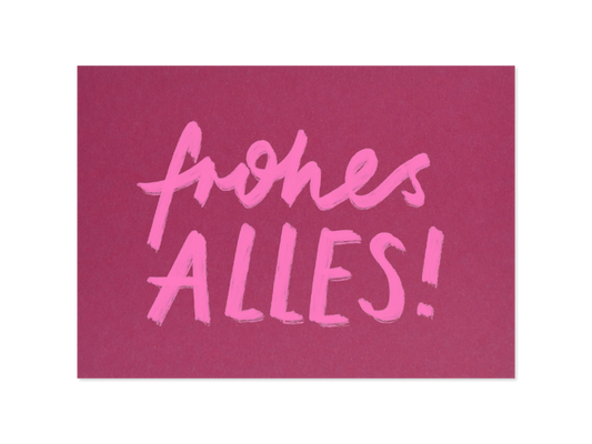 frohes alles! - Postkarte, weinrot