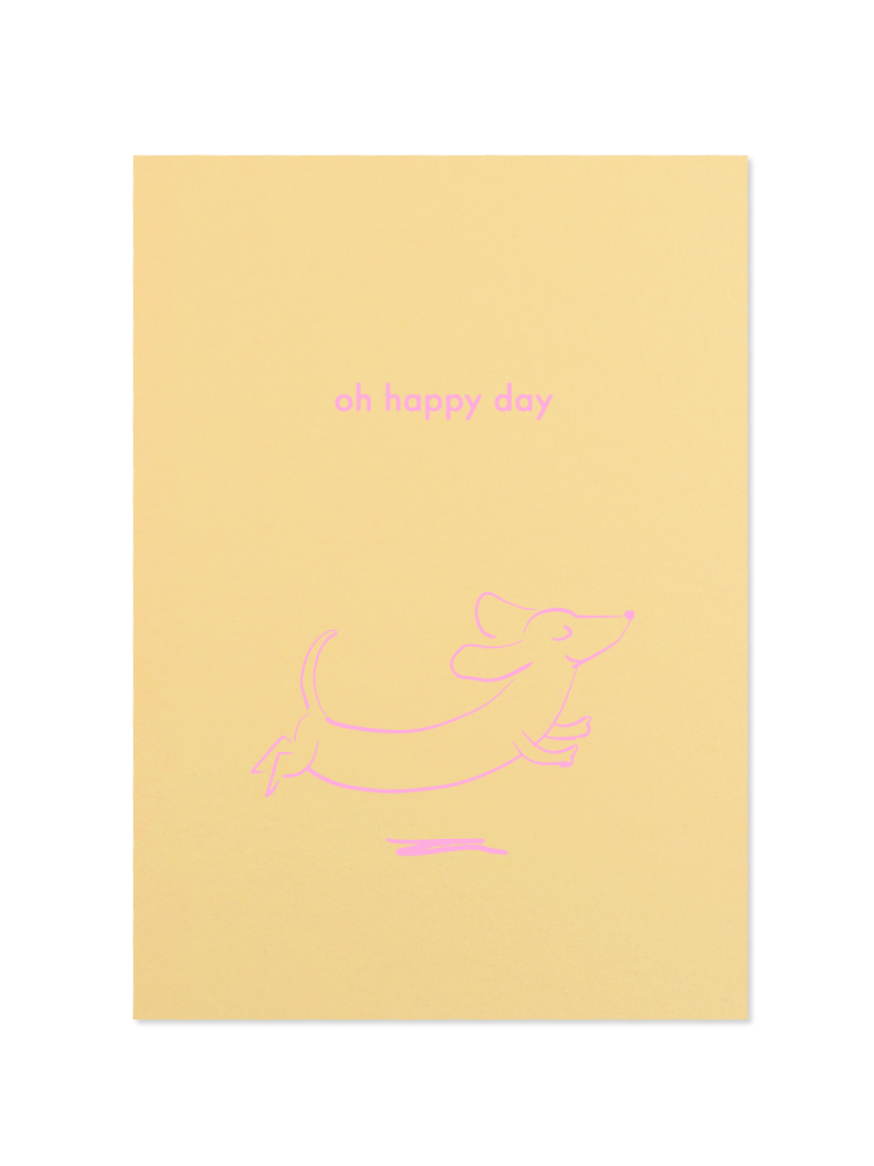 happy day - Postkarte, gelb