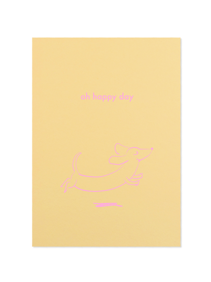 happy day - Postkarte, gelb