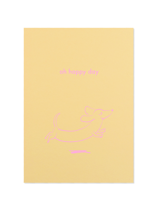 happy day - Postkarte, gelb
