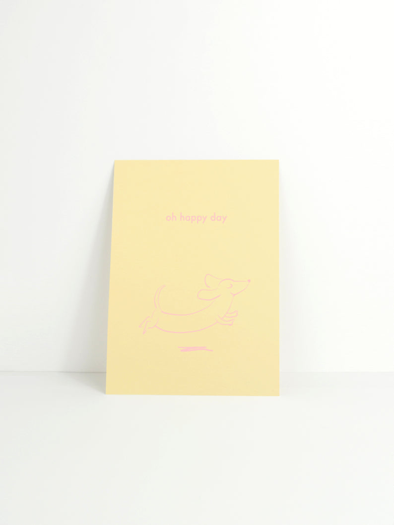 happy day - Postkarte, gelb