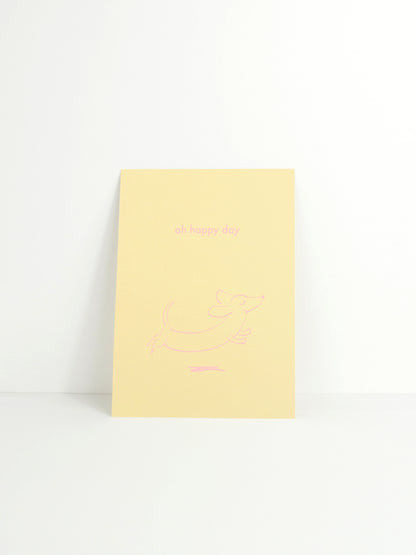 happy day - Postkarte, gelb