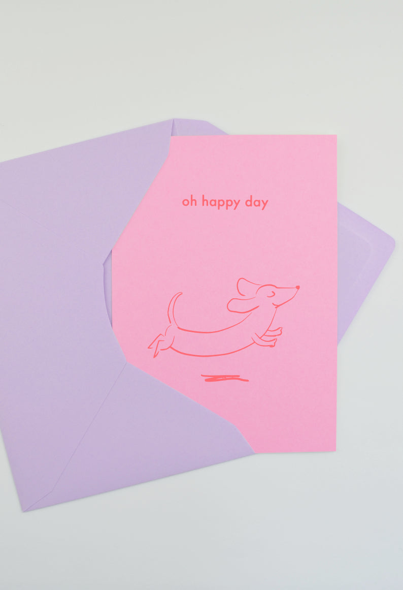 happy day - Postkarte, pink