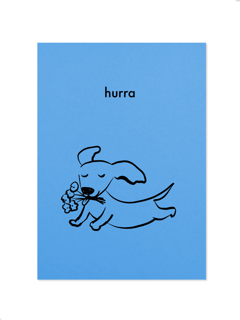 hurra - Postkarte, blau