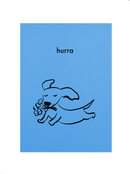 hurra - Postkarte, blau