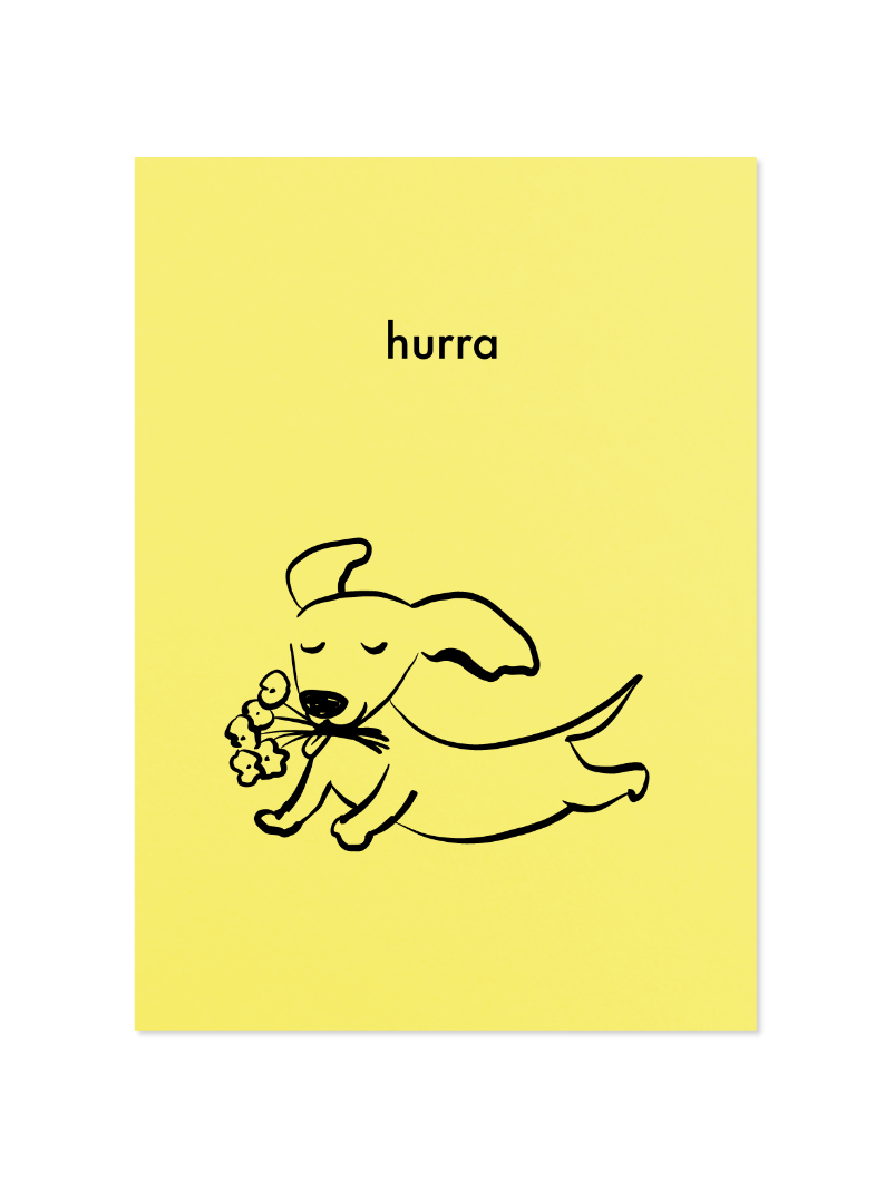 hurra - Postkarte, zitronengelb
