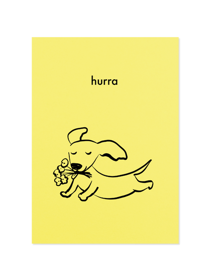 hurra - Postkarte, zitronengelb