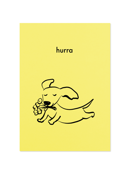 hurra - Postkarte, zitronengelb