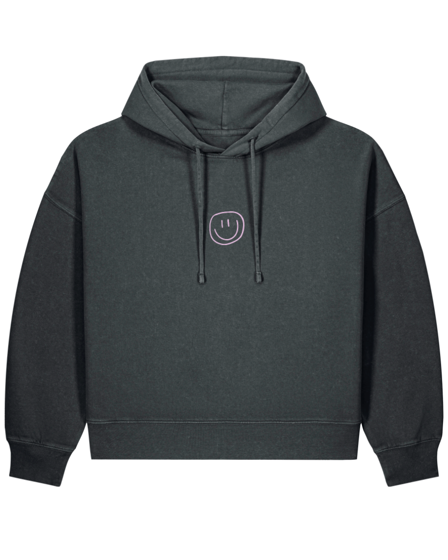 little smile - Women Hoodie, vintage black - rosa