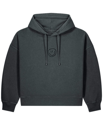 little smile - Women Hoodie, vintage black