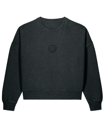 little smile - Women Sweater, vintage black