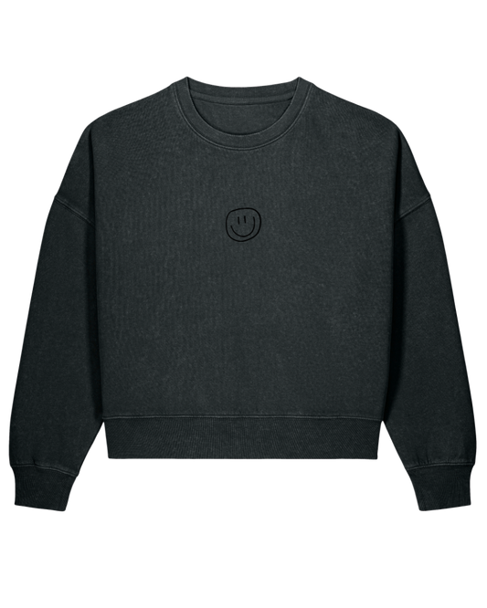 little smile - Women Sweater, vintage black
