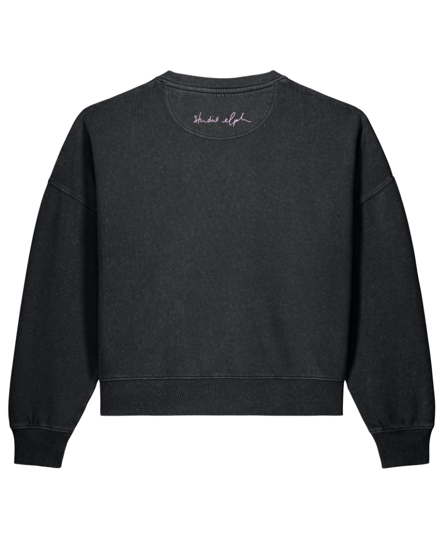 little smile - Women Sweater, vintage black - rosa