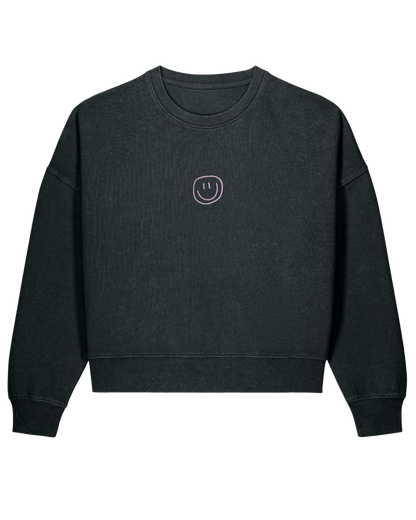 little smile - Women Sweater, vintage black - rosa