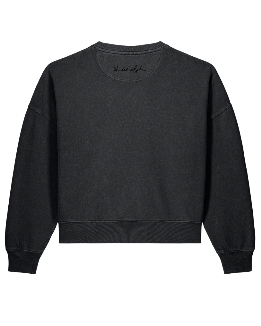 little smile - Women Sweater, vintage black