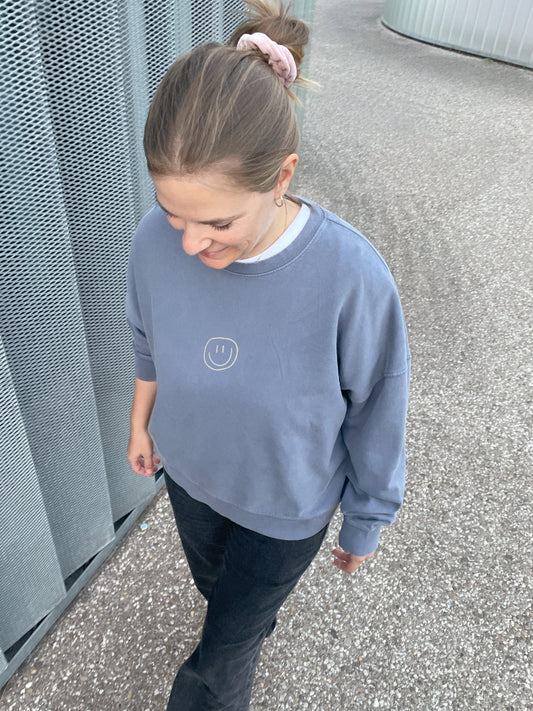 little smile - Women Sweater, vintage blue
